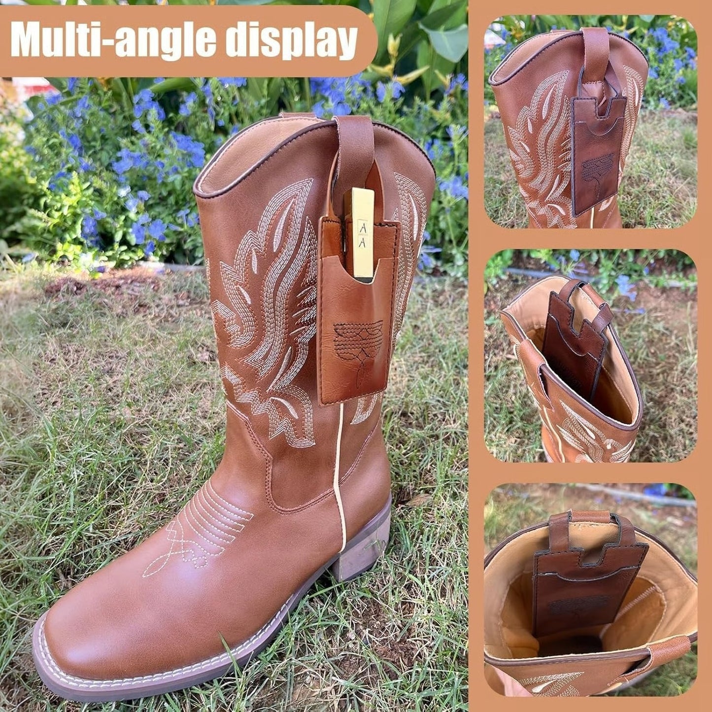 2025 Fashion Western Boot-Shaped Wallet with Snap Strap