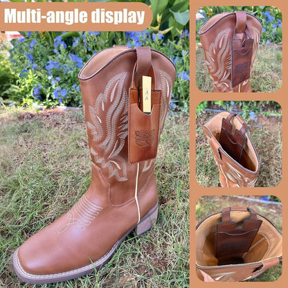 2025 Fashion Western Boot-Shaped Wallet with Snap Strap