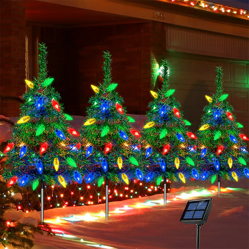 Solar-powered Christmas Cedar Tree Lights