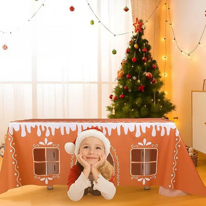 🎅 Gingerbread House Christmas Tablecloth