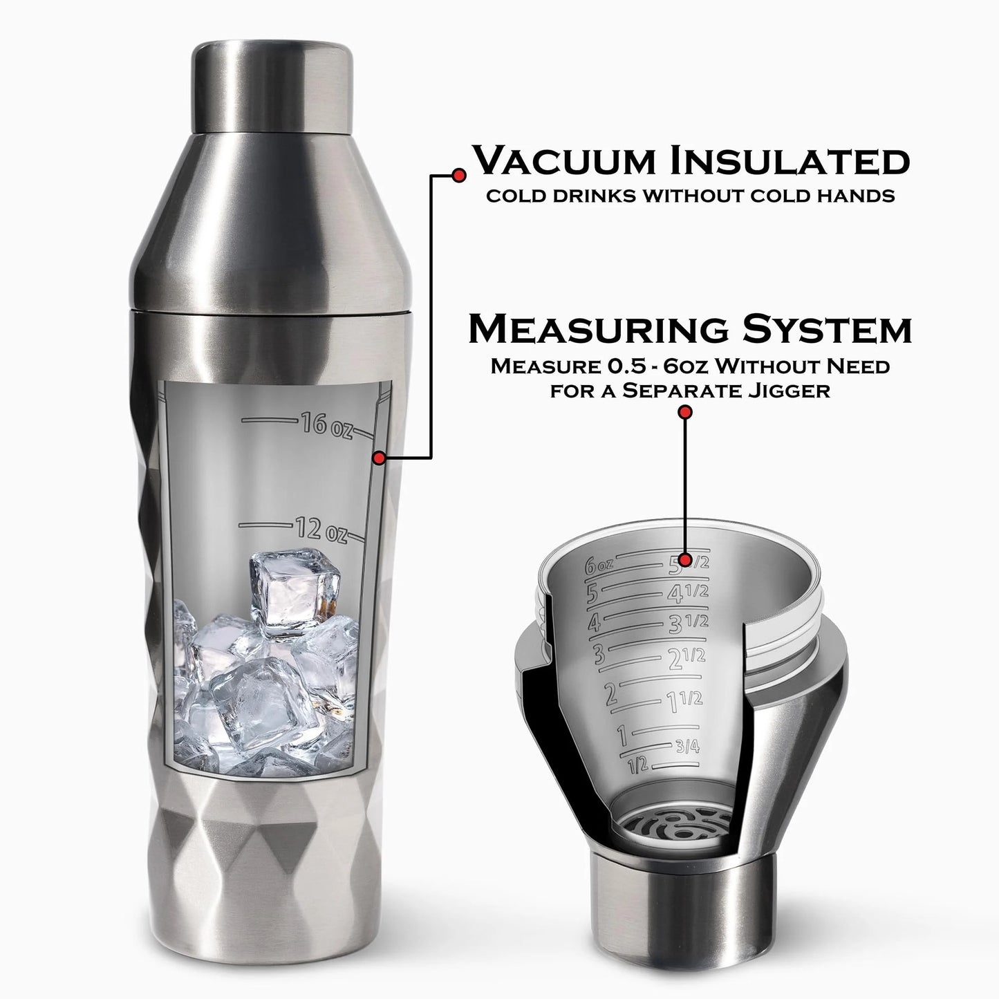 Double-Wall Vacuum Insulated Cocktail Shaker