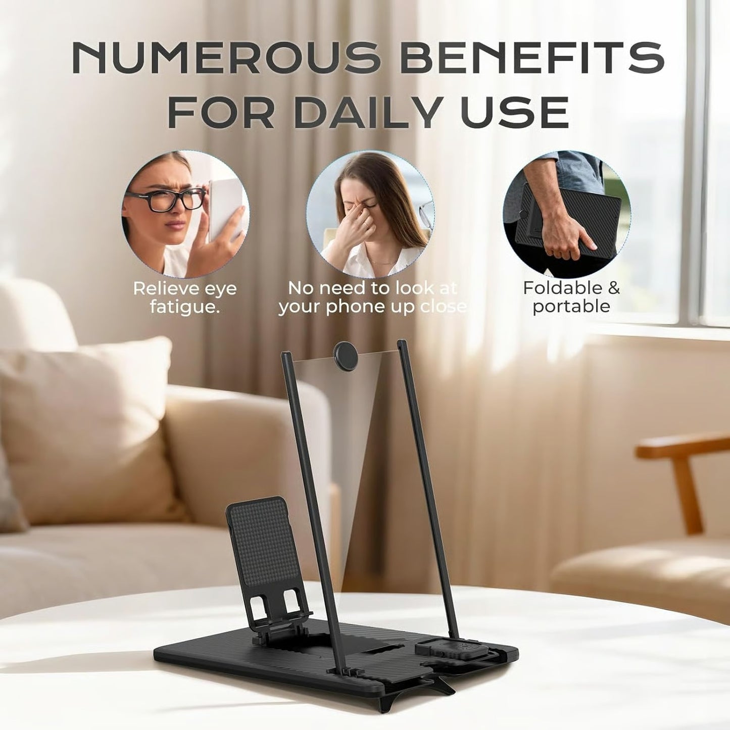 5-in-1 Vertical Phone Screen Magnifier HD with Bluetooth Remote