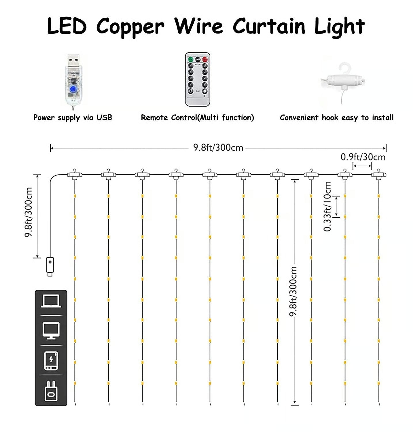 🎄Holiday Pre-Sale Save 49%🔥Fairy Curtain Hanging String Lights