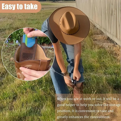 2025 Fashion Western Boot-Shaped Wallet with Snap Strap