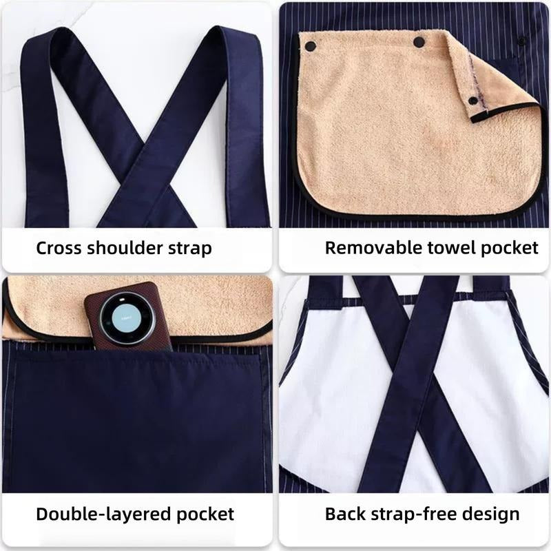 Cross-strap Apron With Removable Towel
