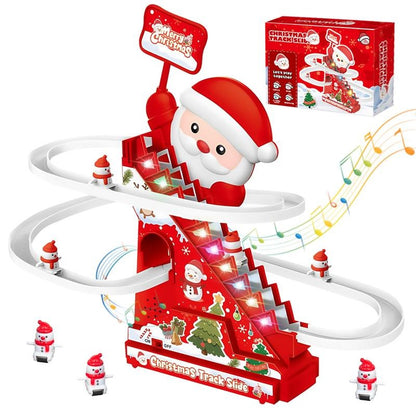Electric Assembly Christmas Track Stair Climbing Toy