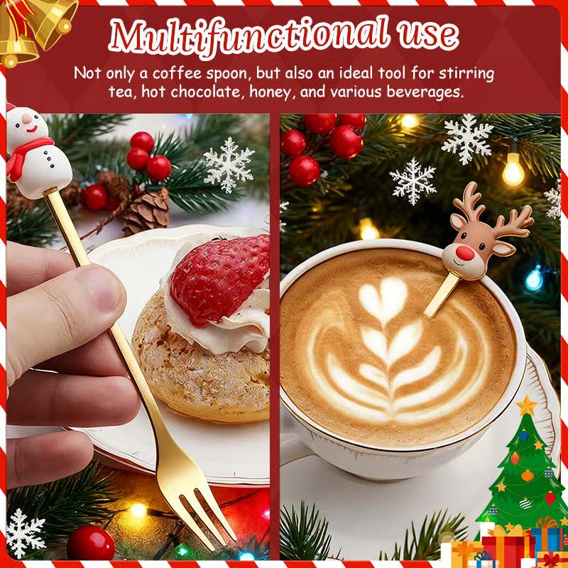 4Pcs Christmas Spoon Set