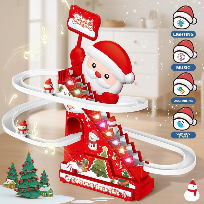 Electric Assembly Christmas Track Stair Climbing Toy