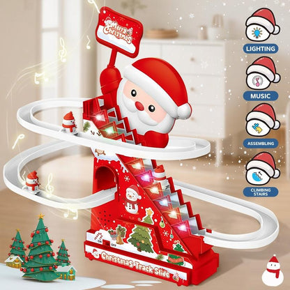 Electric Assembly Christmas Track Stair Climbing Toy