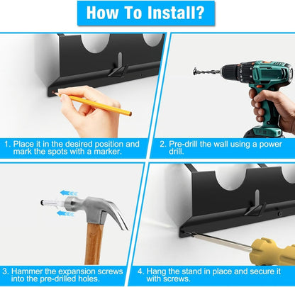 Angle Grinder Holder, 1 Count 3 Bay Tool Storage Rack