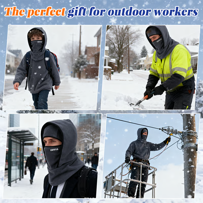 Outdoor Winter Warm Hat Neckband Integrated