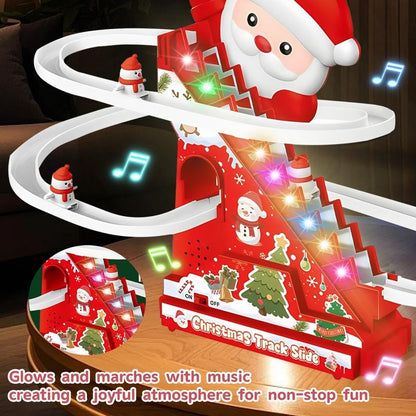 Electric Assembly Christmas Track Stair Climbing Toy