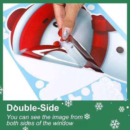 Santa Claus Reindeer Gift Window Decoration