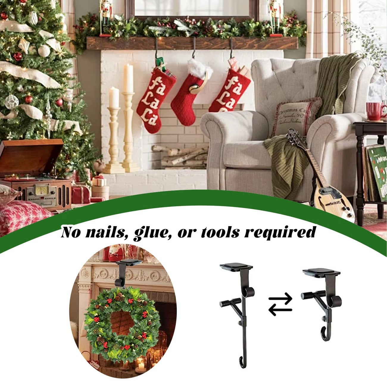 Adjustable No Drilling Hangers of Heavy Duty Hooks