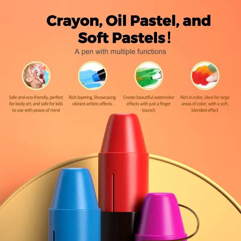 Extra-large, Silky-smooth Spinning Crayons – The Perfect Christmas Gift For Art-loving Kids.