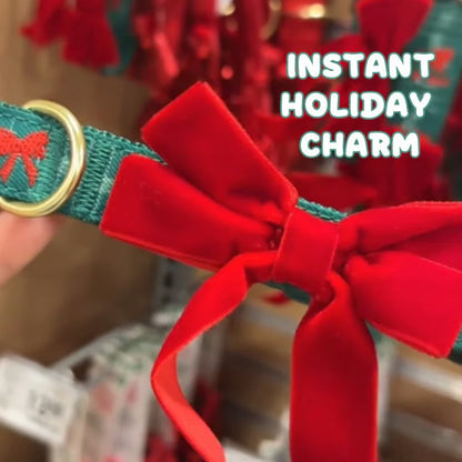 Holiday Bow Dog Collar