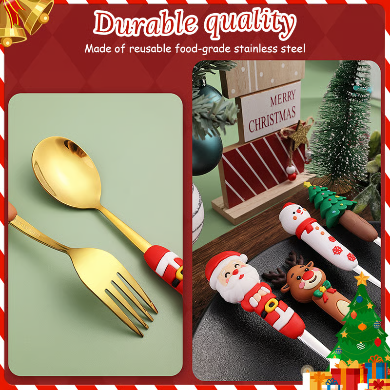 4Pcs Christmas Spoon Set