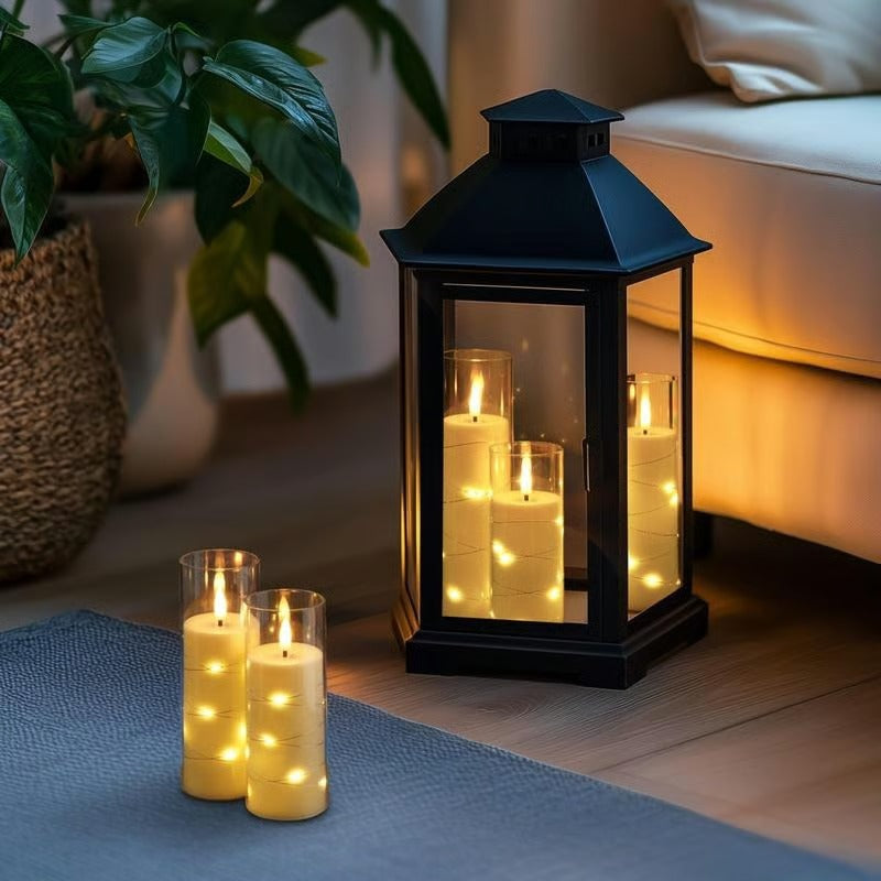 Flameless LED Candles with Embedded Star String