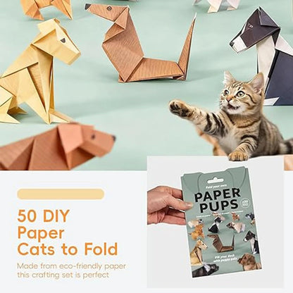 DIY Origami Paper Cats - 50 Sheets DIY Origami Paper