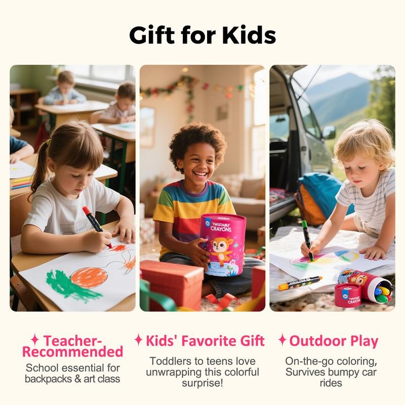 Extra-large, Silky-smooth Spinning Crayons – The Perfect Christmas Gift For Art-loving Kids.