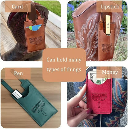 2025 Fashion Western Boot-Shaped Wallet with Snap Strap