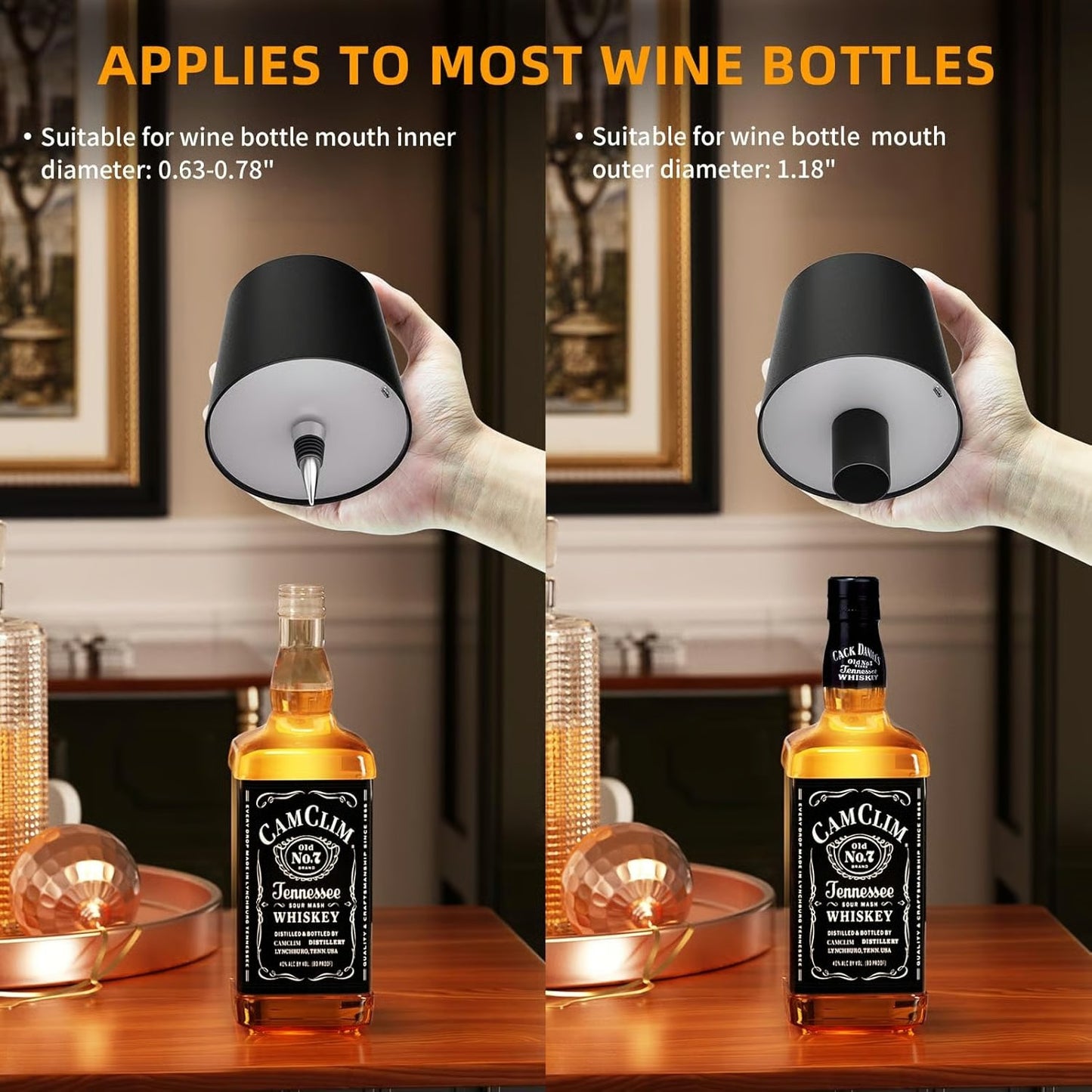 Wireless Bottle Lamp with RGB Lights