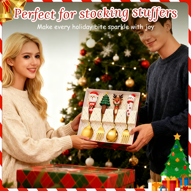 4Pcs Christmas Spoon Set
