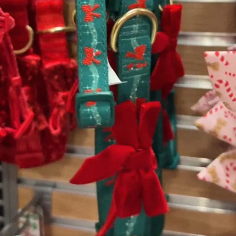 Holiday Bow Dog Collar