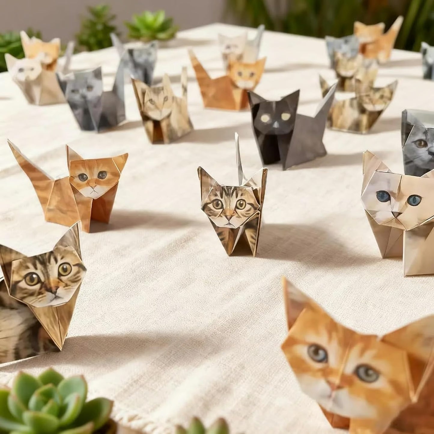 DIY Origami Paper Cats - 50 Sheets DIY Origami Paper