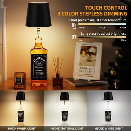 Wireless Bottle Lamp with RGB Lights
