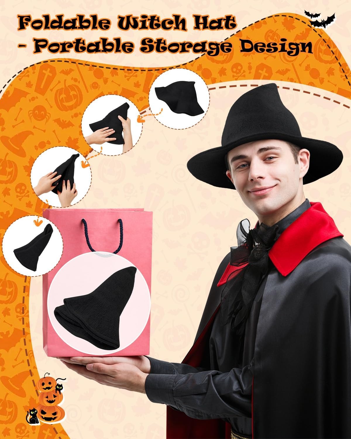 Halloween Foldable Wizard Hat🧙