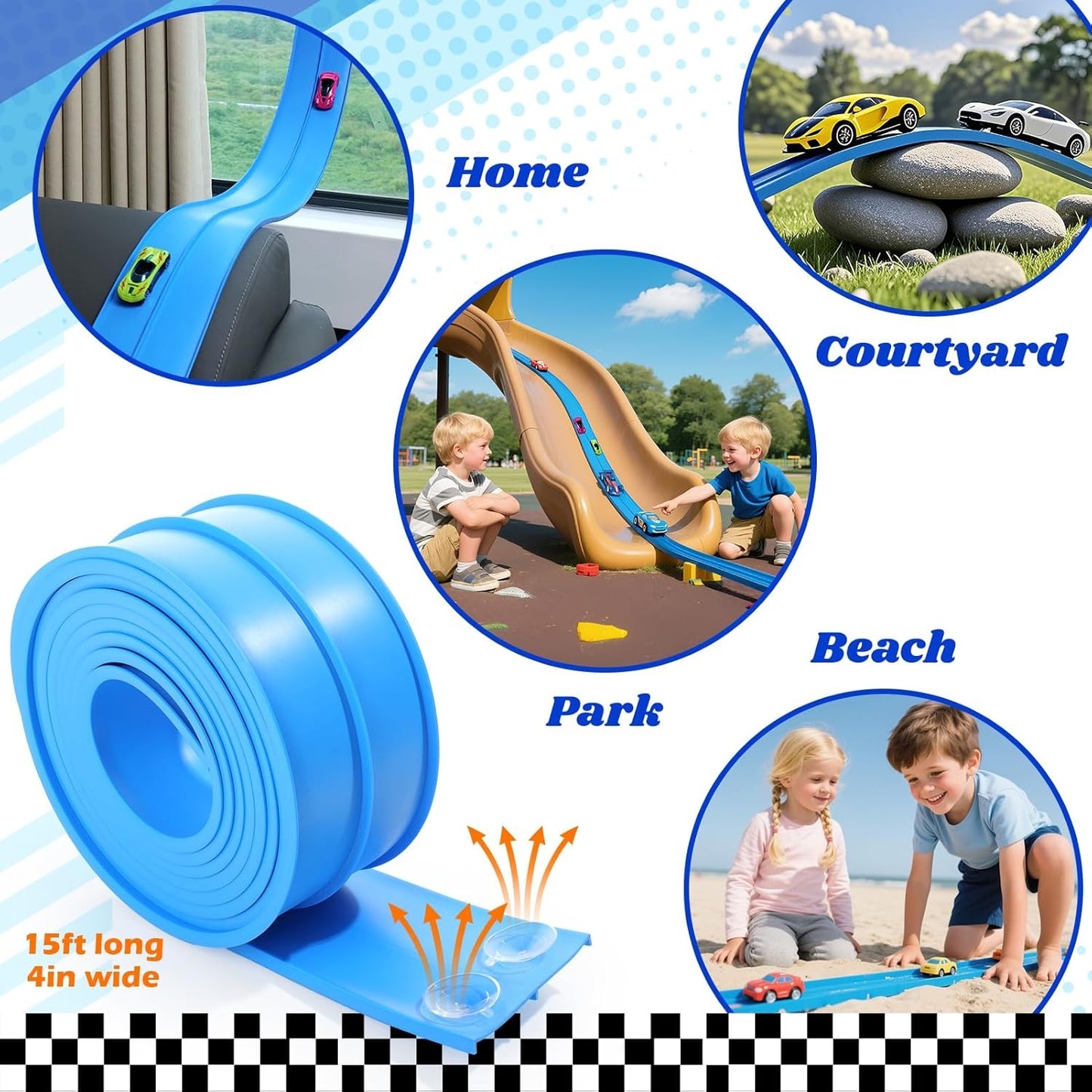 🏎️DIY Children's Alloy Car Suction Cup Race Track