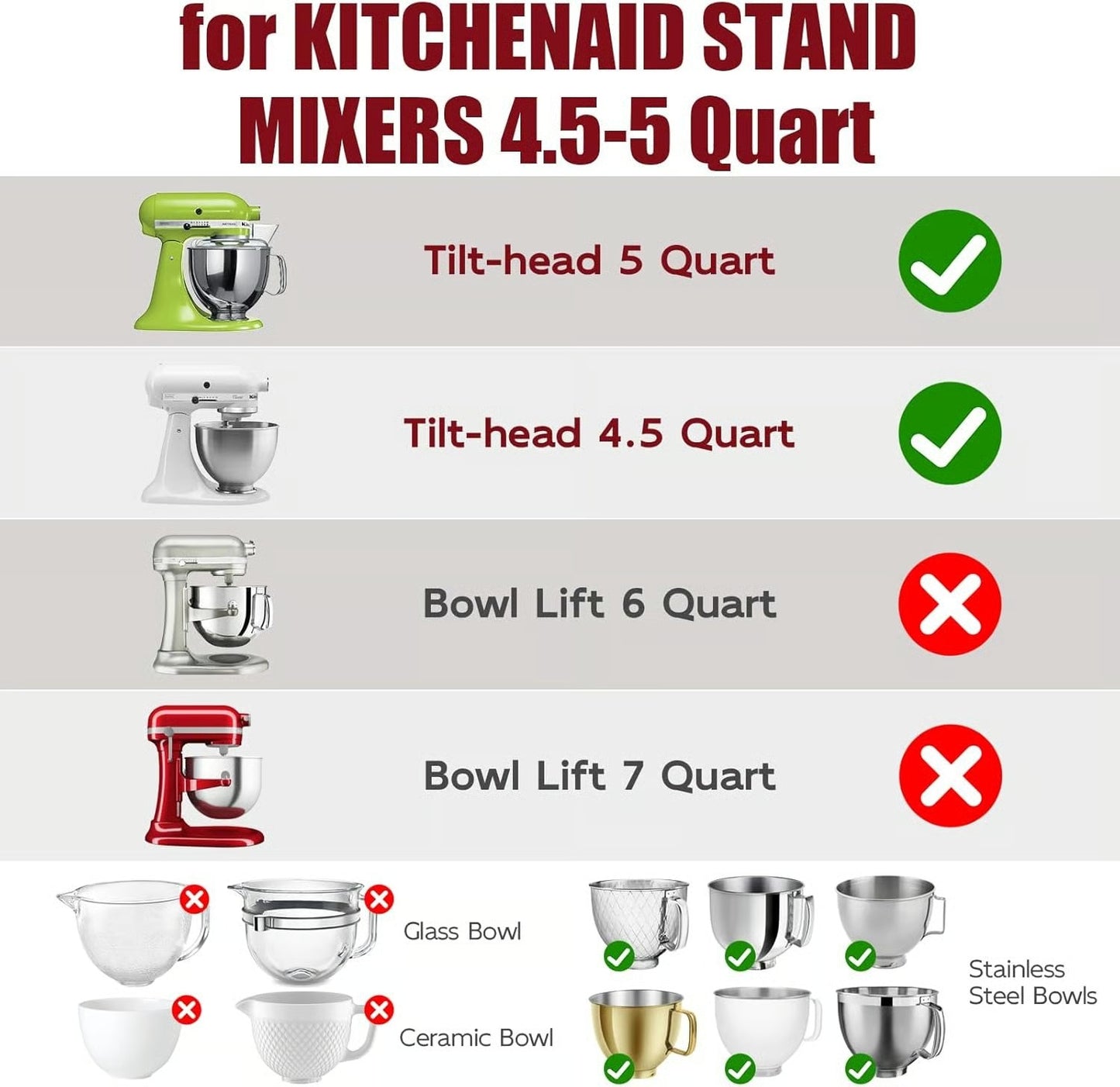 Silicone Bowl Liners for 5 Qt KitchenAid Mixers