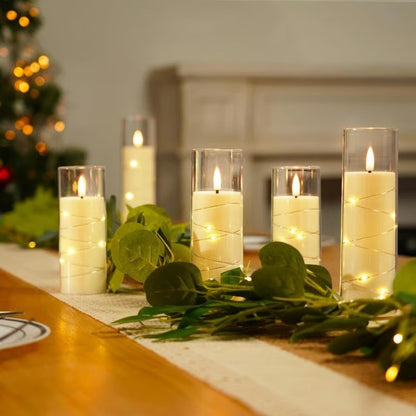 Flameless LED Candles with Embedded Star String