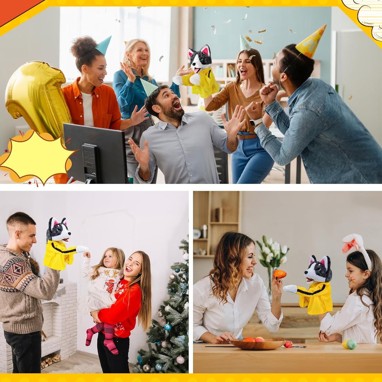 Husky Boxing Dog Gloves Performance Puppet