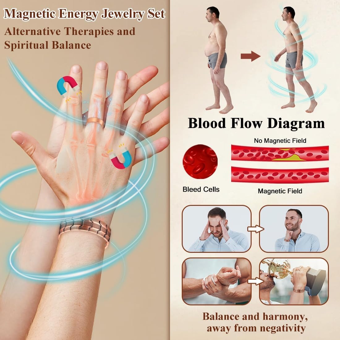 Red Copper Magnetic Therapy Bracelet