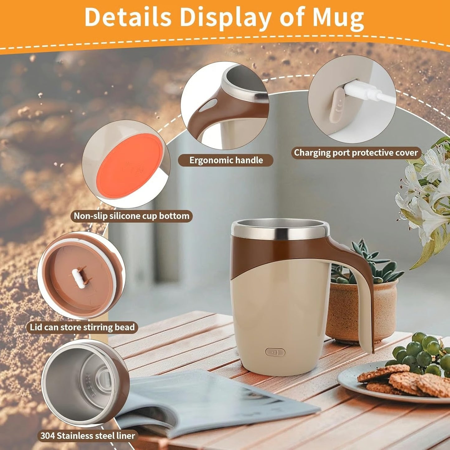 Automatic Stirring Coffee Mug