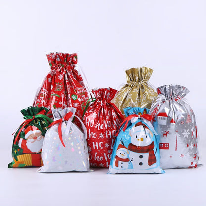 Reusable Drawstring Christmas Gift Bags