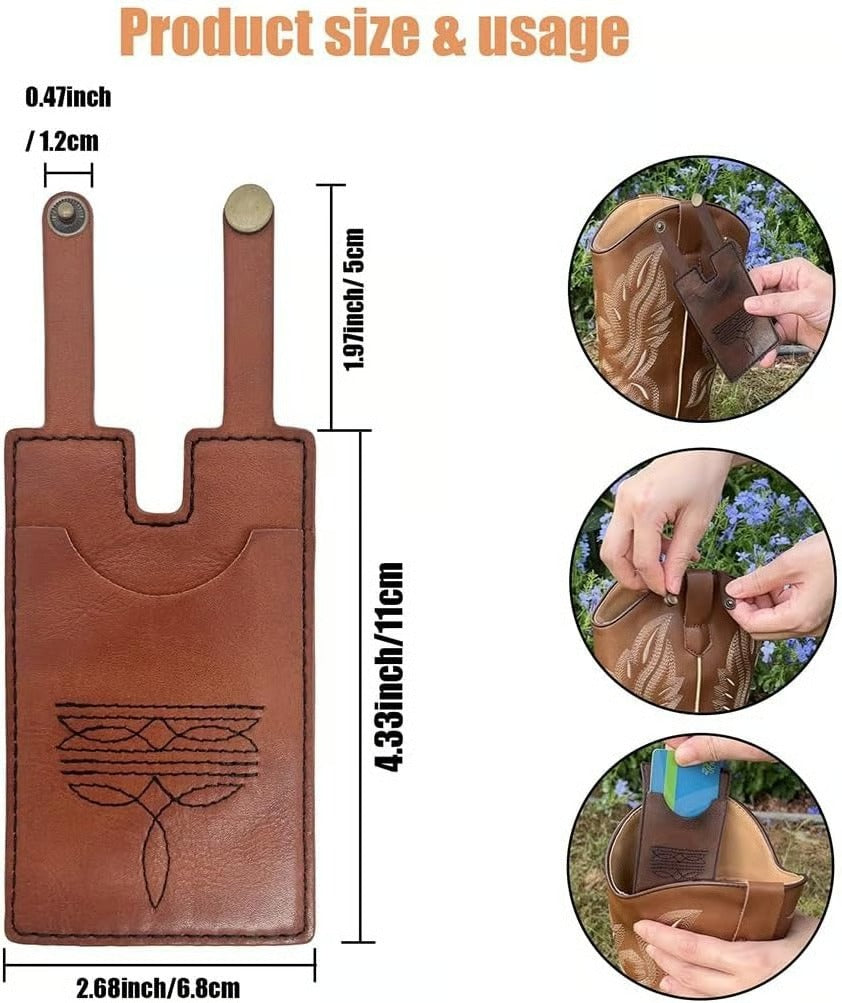 2025 Fashion Western Boot-Shaped Wallet with Snap Strap