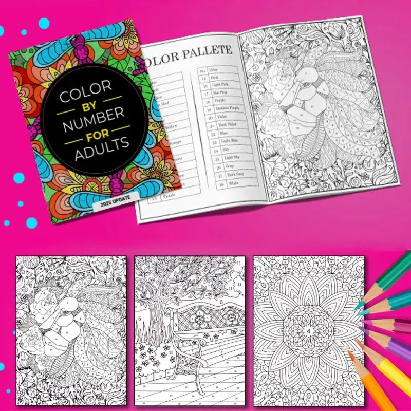 Color By Number For Adults:75 Beautiful Pictures Designed For Fun,Adult Relaxation & Stress Relief Coloring