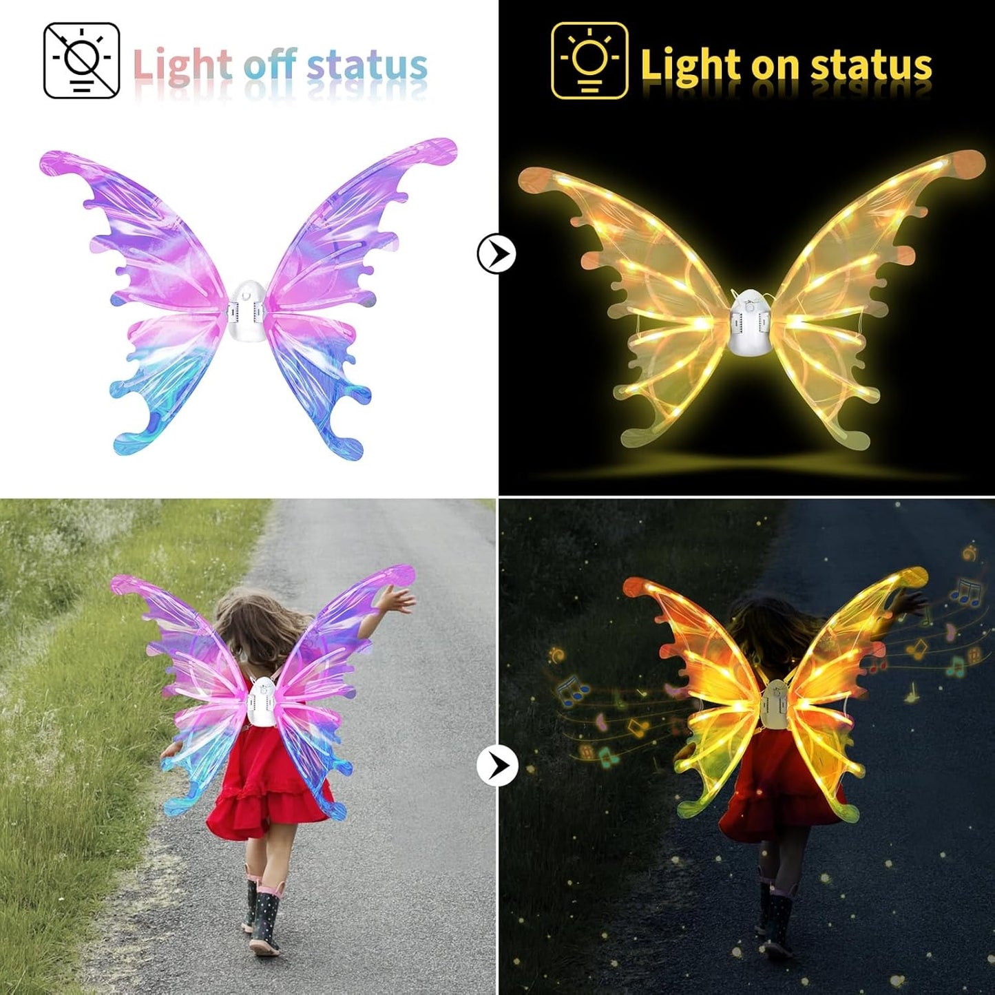 Electric Light-up Butterfly Wings For Christmas Gifts For Children and Pets