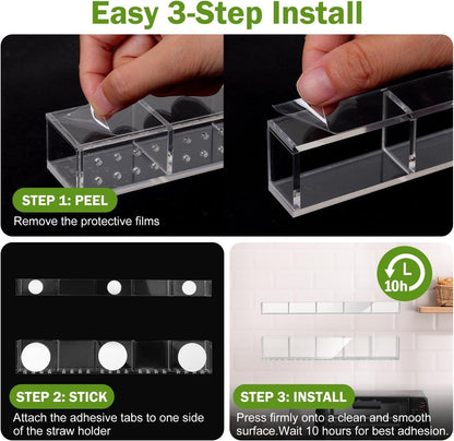 Adjustable Closet Acrylic Straw Holder