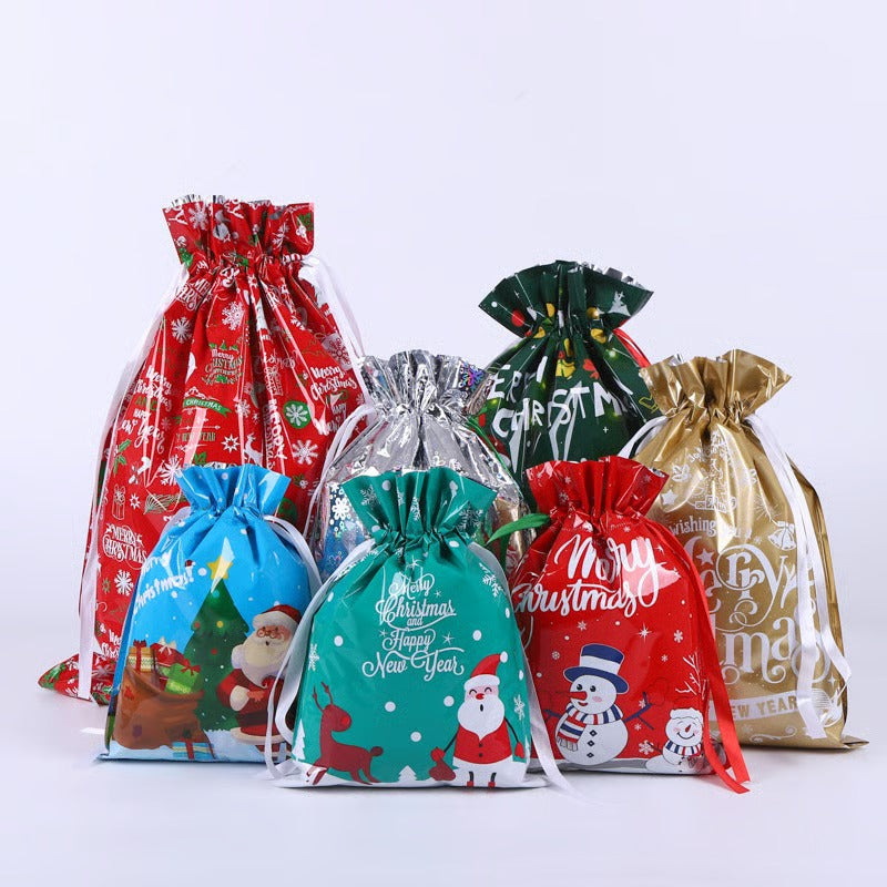 Reusable Drawstring Christmas Gift Bags