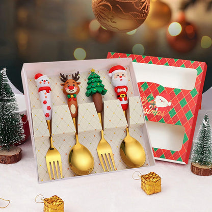 4Pcs Christmas Spoon Set