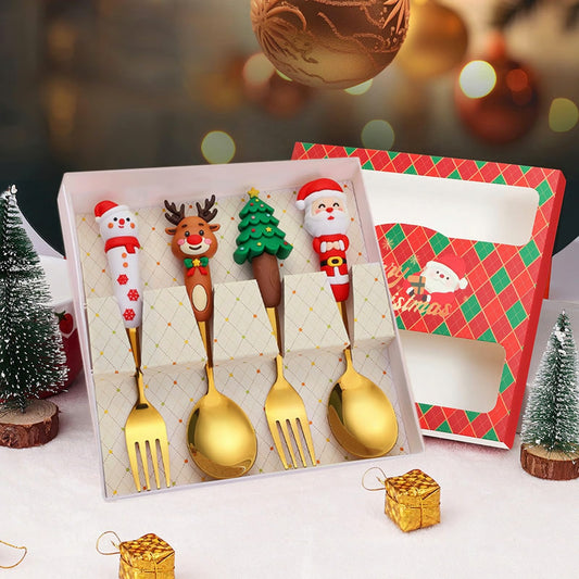 4Pcs Christmas Spoon Set