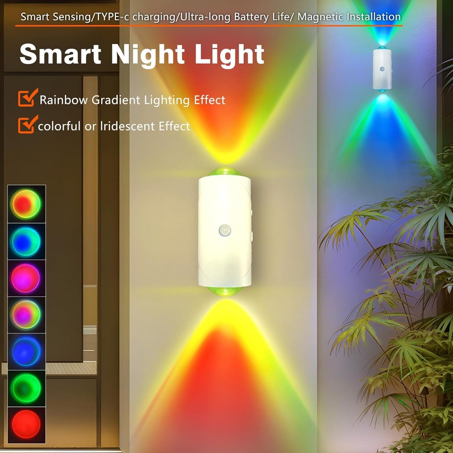 Seven-color Gradient Sensor Wall Lamp