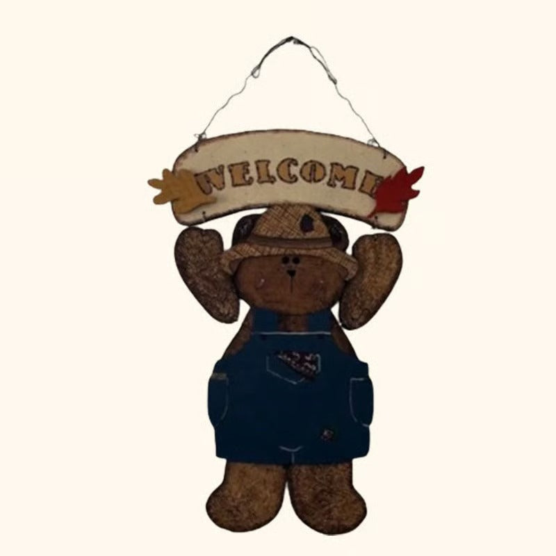 🎅🧸 Santa Bear Welcome Sign