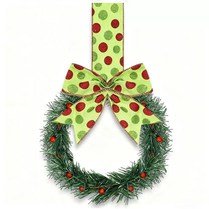 Christmas Kitchen Cabinet Wreaths with Ribbon