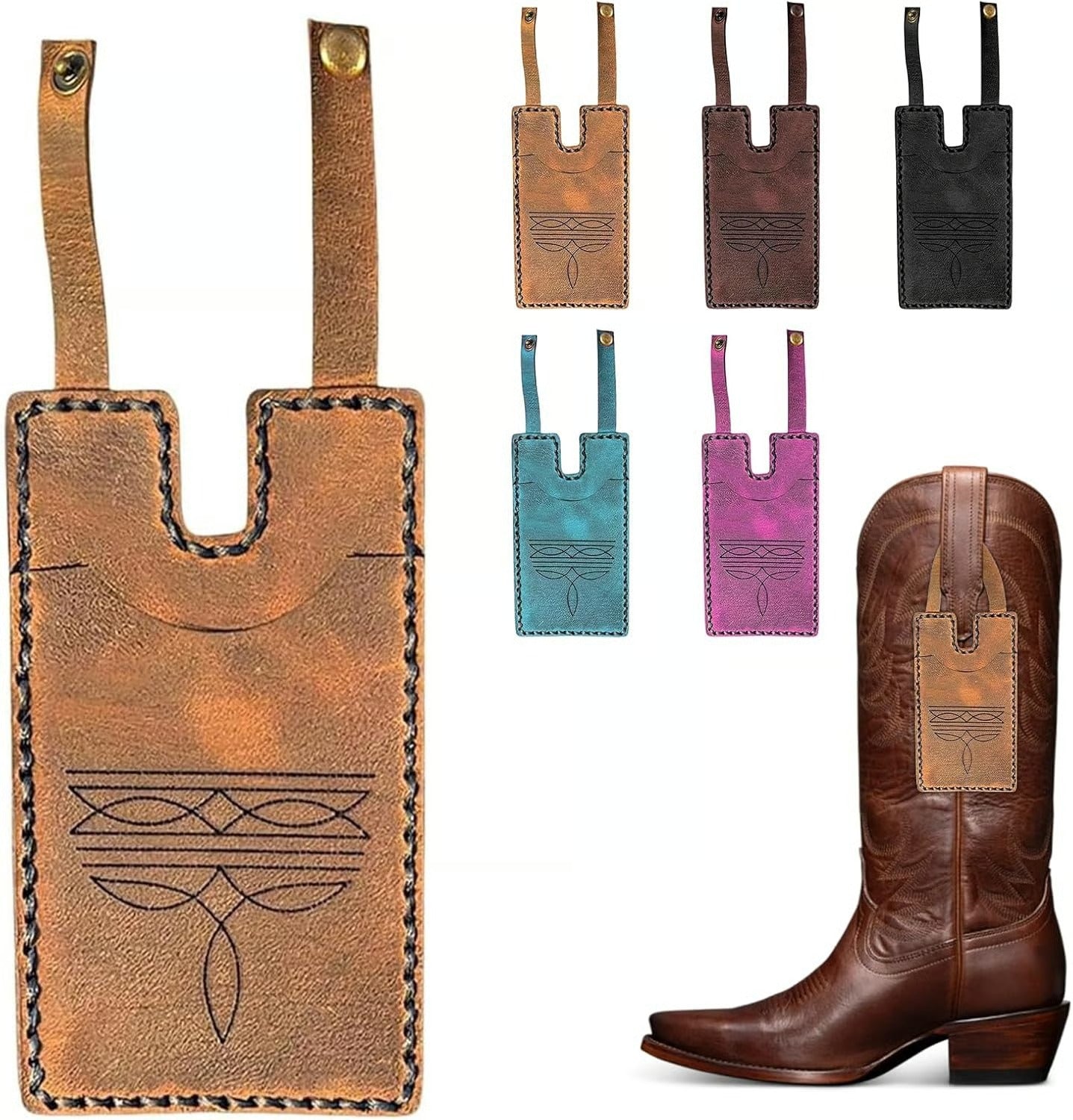 2025 Fashion Western Boot-Shaped Wallet with Snap Strap