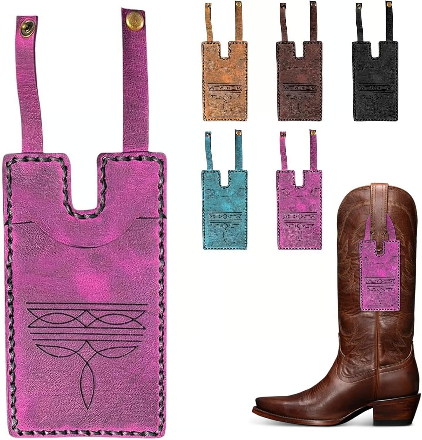 2025 Fashion Western Boot-Shaped Wallet with Snap Strap